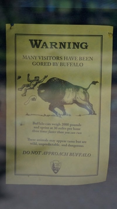 do not touch buffalo sign