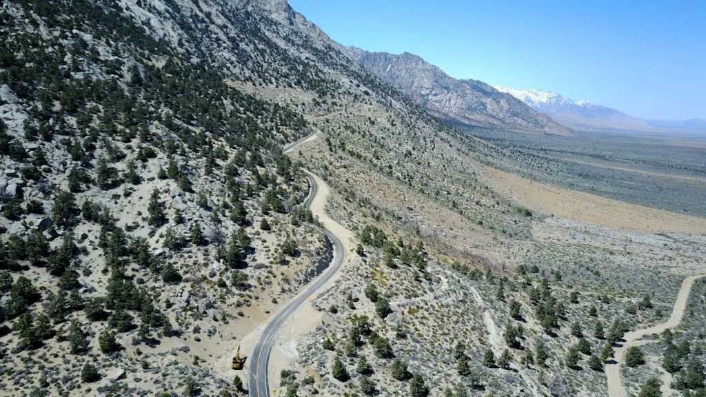 drive up to whitney portal aerial