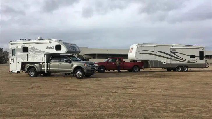 truck camper and fifth wheel rv