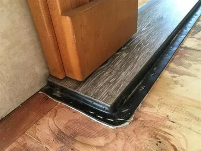 rv flooring on slideout corner