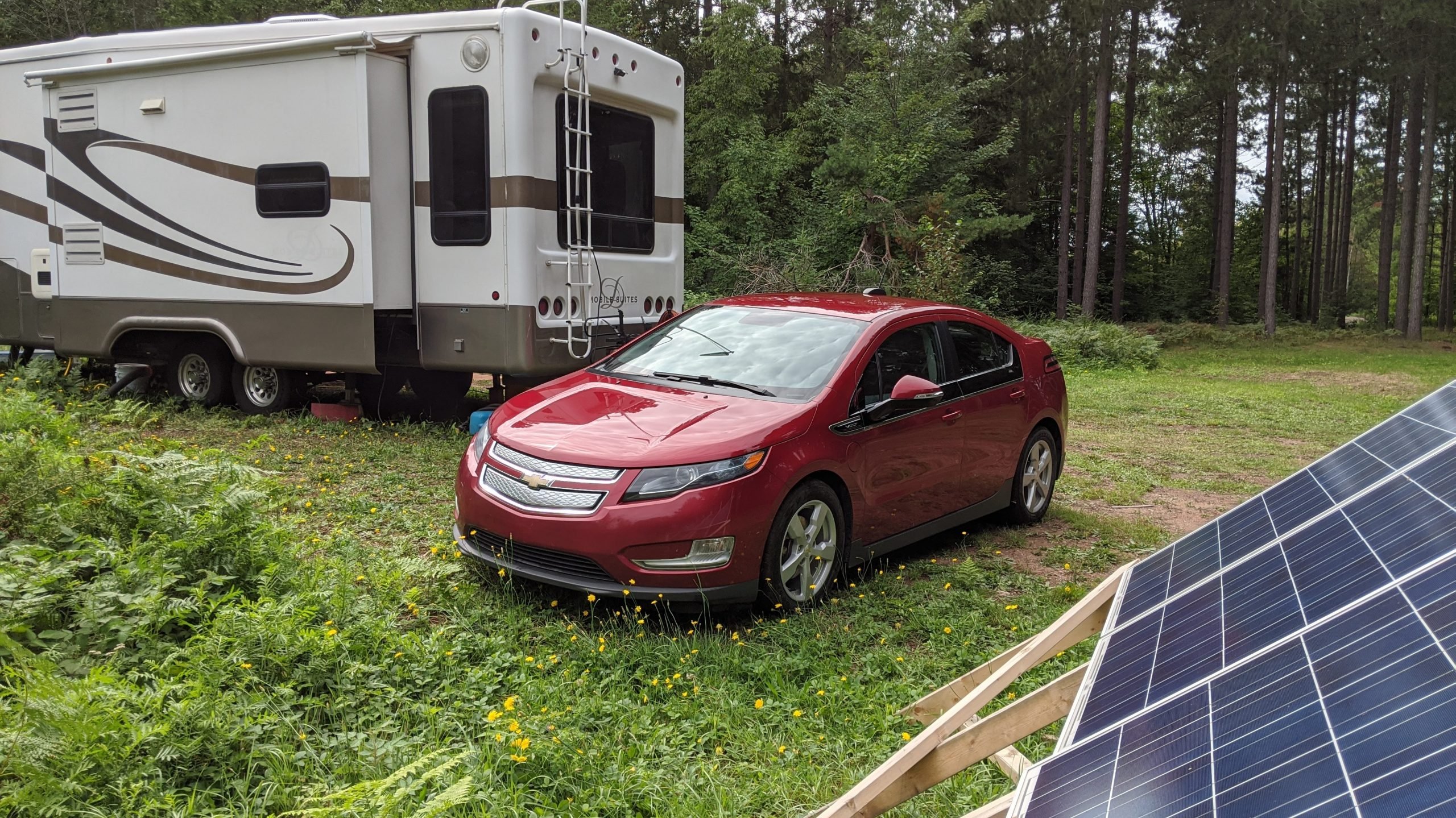 solar-powered car charged from rv