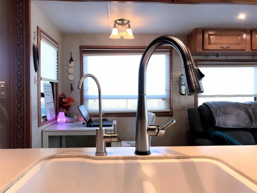 Delta touch2O faucet installed rv kitchen sink