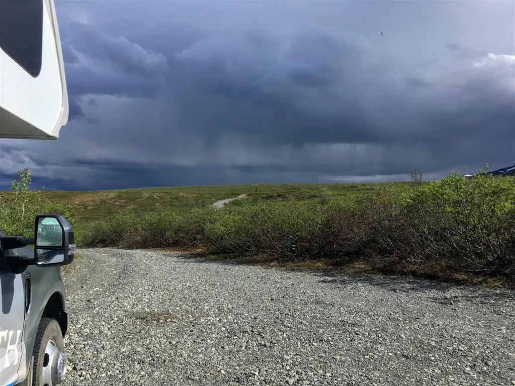 Watch a storm pass from our truck camper rv