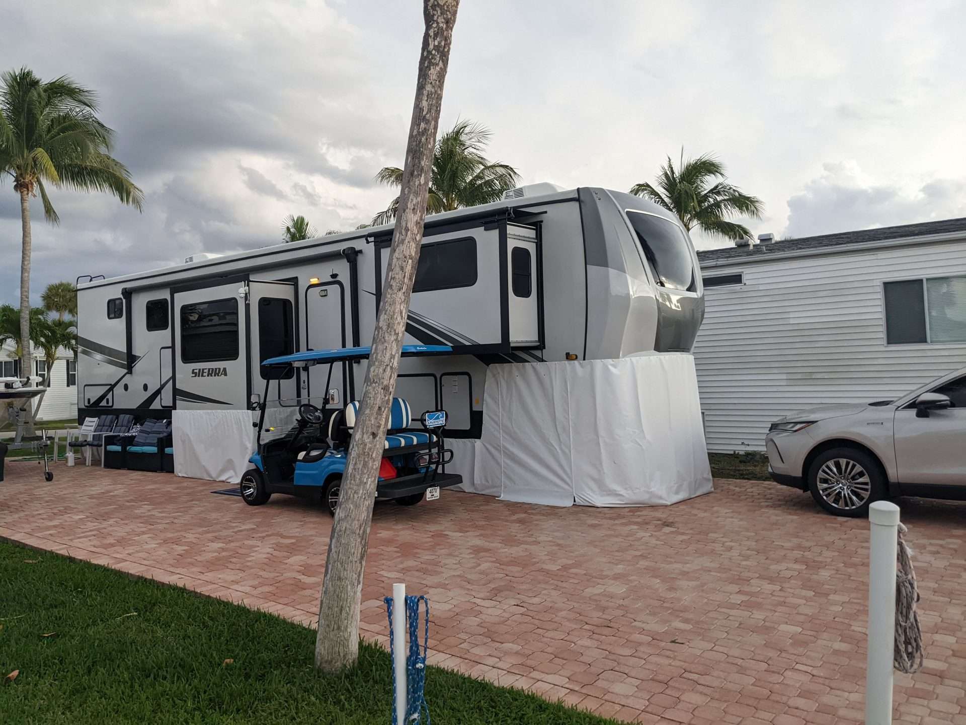 RV skirting in warm weather
