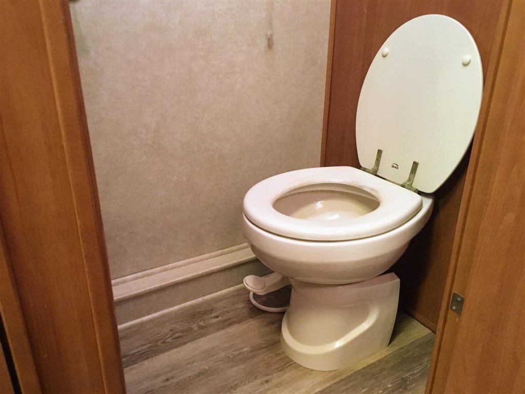 Standard gravity-fed RV toilet