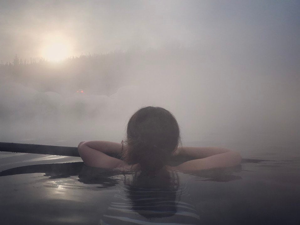 Alaska hot springs steam