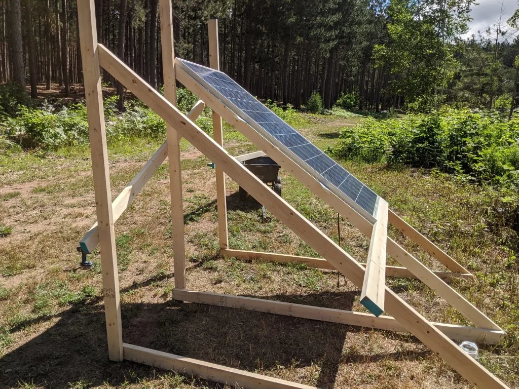 building wooden ground solar array