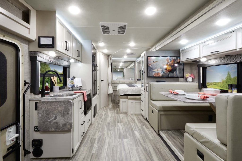inside the small class A RV