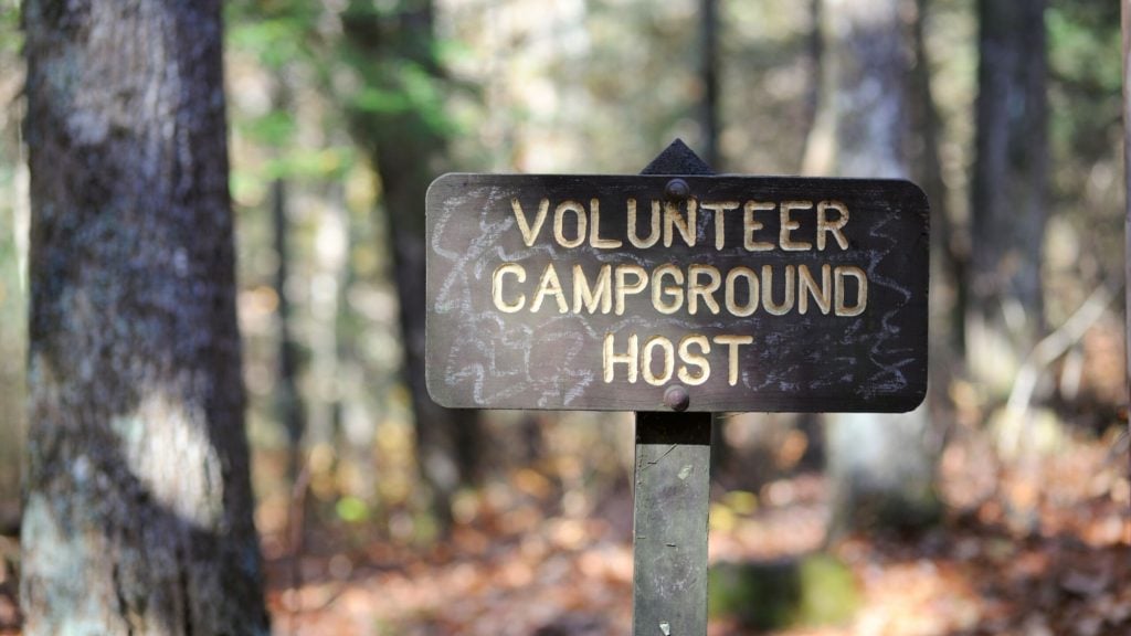 campground host job sign