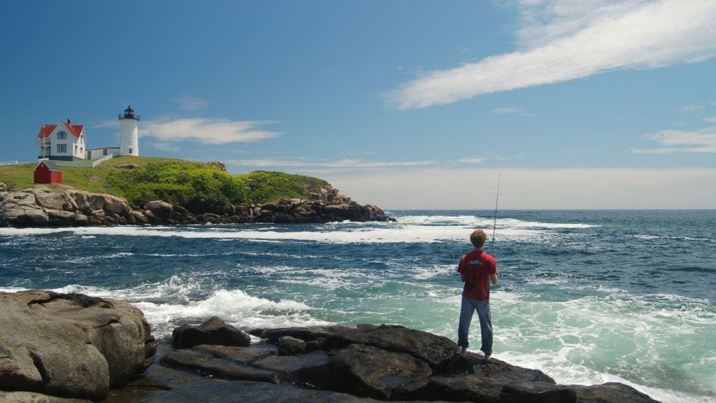 fishing along maine oceanfront