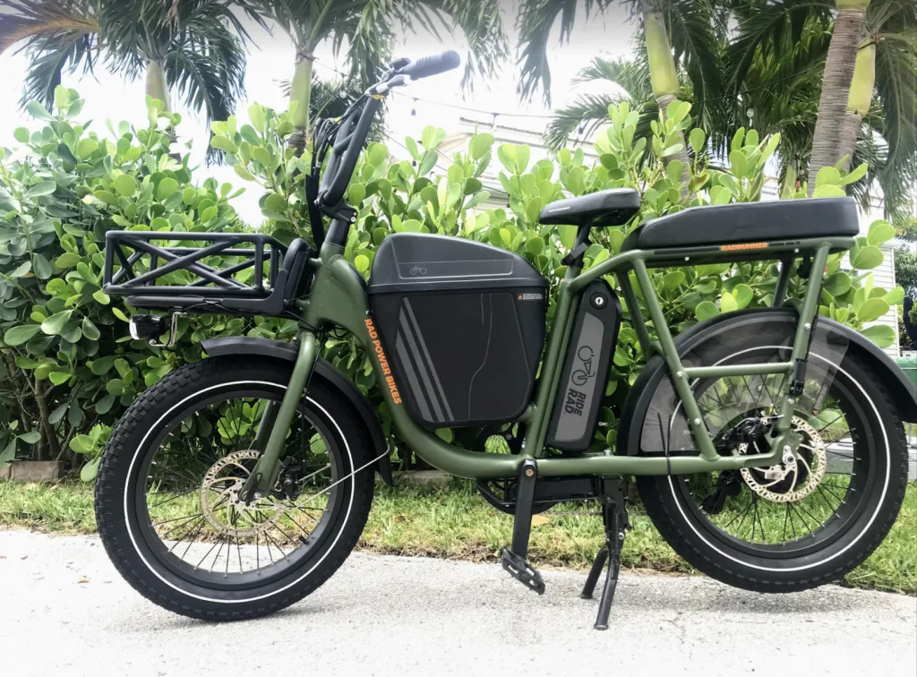 RadRunner 1 E-Bike with Passenger Package and Center Console in forest green