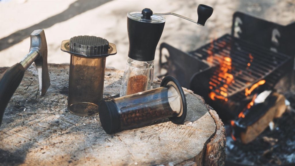 Camping coffee with an Aeropress