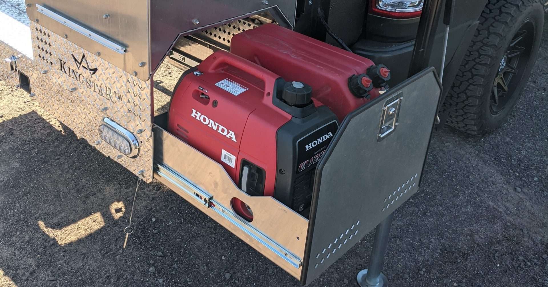 honda portable generator on slide