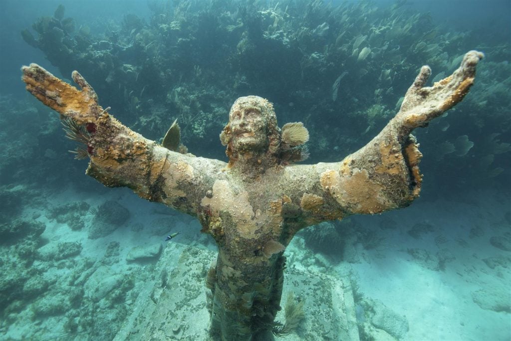 Statue of Christ of the Abyss in Key Largo
