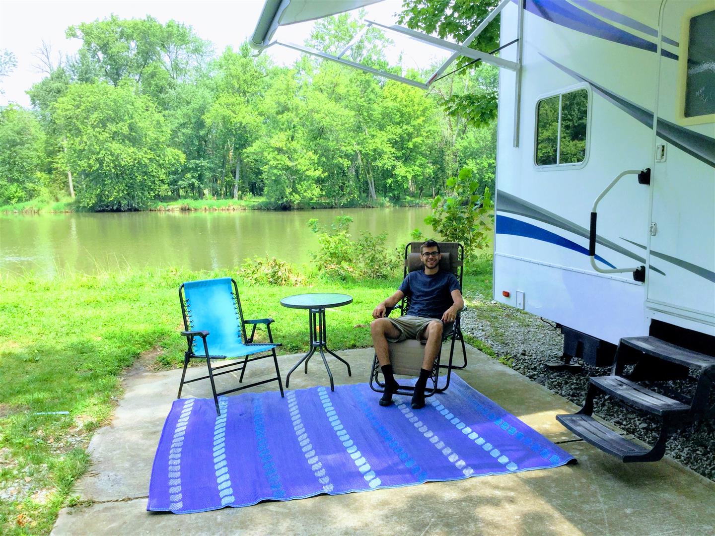 Camping for RV Patio Carry Bag and Rug Stakes Included 9 x 12 Black and White Weather Resistant Basics Outdoor Mat