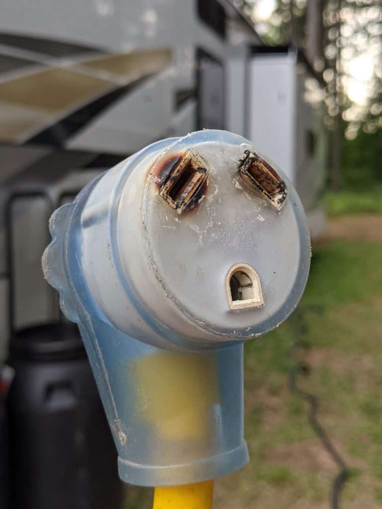 burned extension cord RV