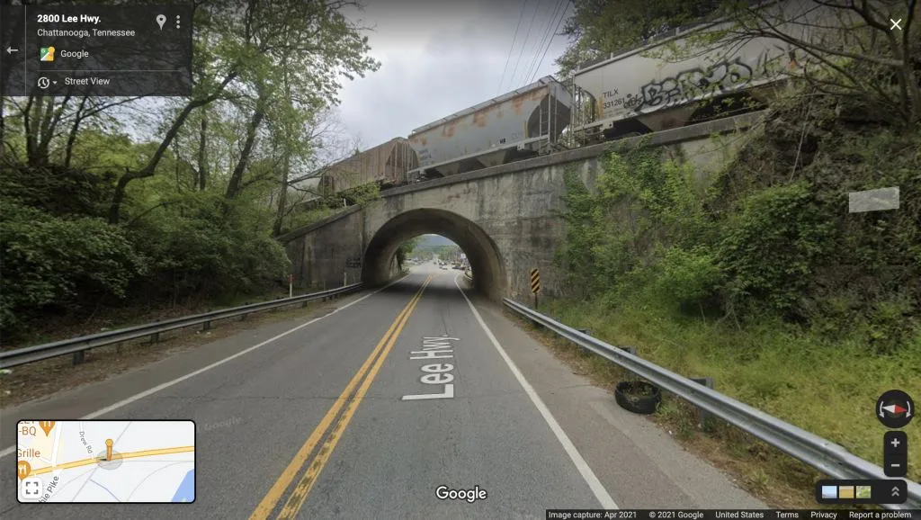 using google street view to inspect bridge