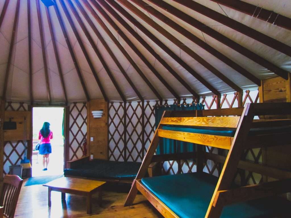 yurt with basic camping amenities