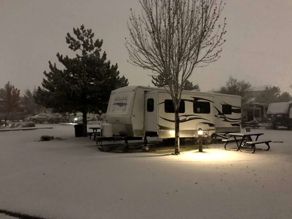 RV Insulation will help you rv all year long even. Snow covered RV