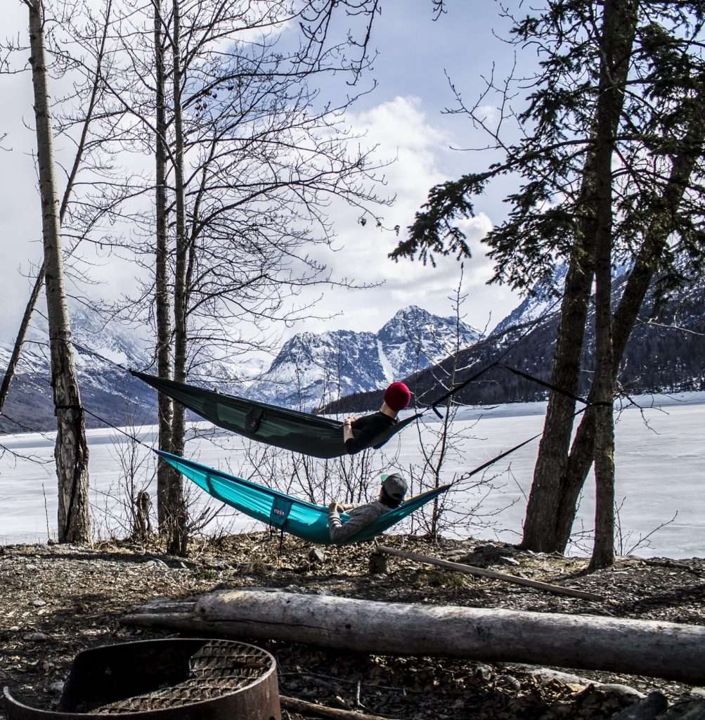 Seward alaska hammock camping in winter