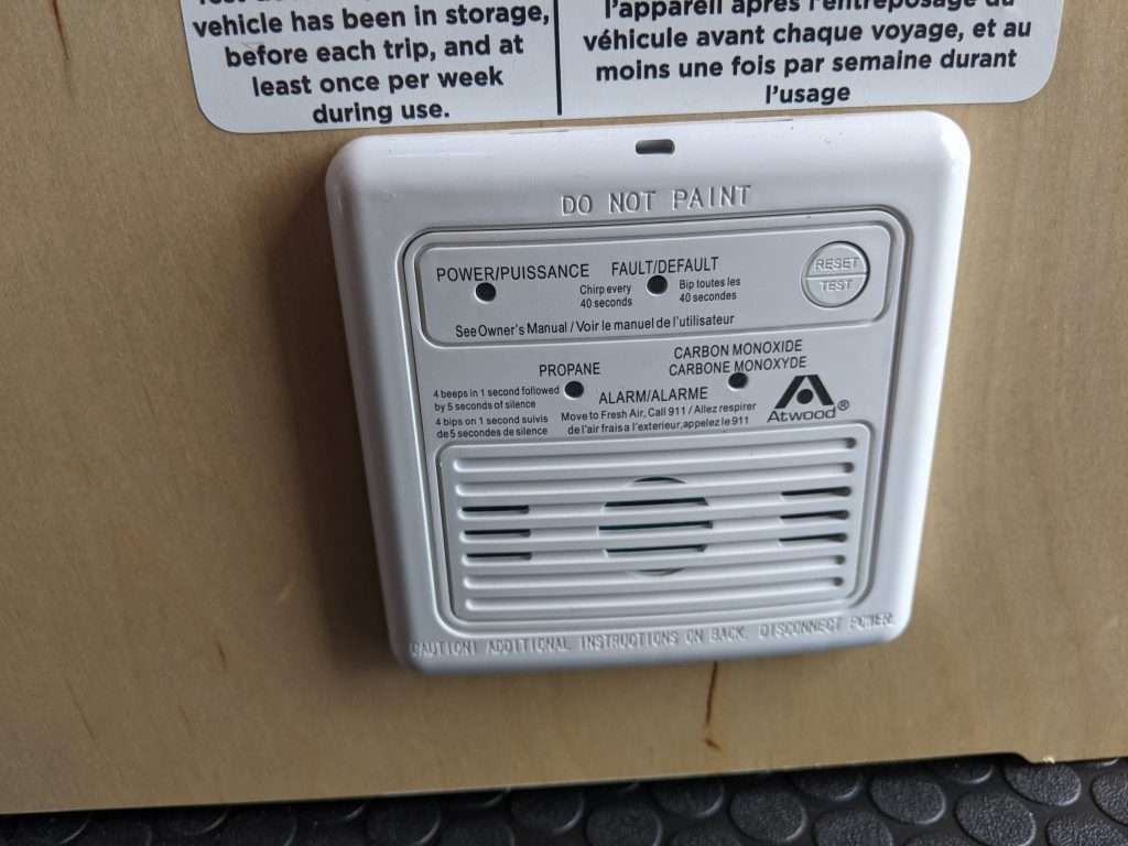 RV carbon monoxide and propane detector