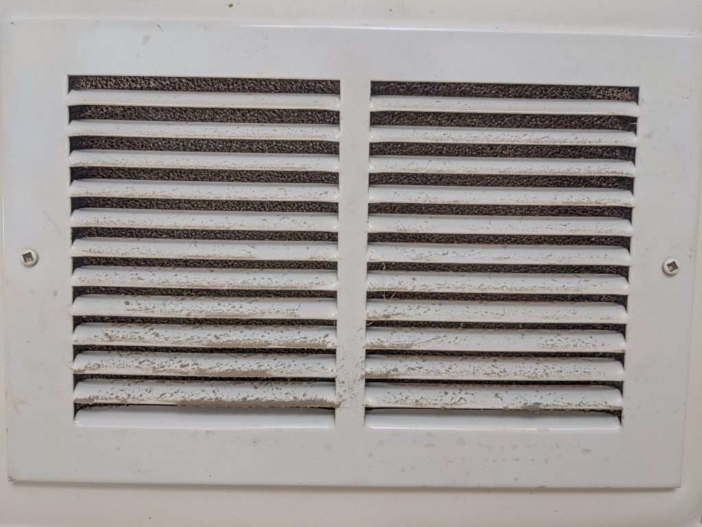 dirty RV AC vent filter
