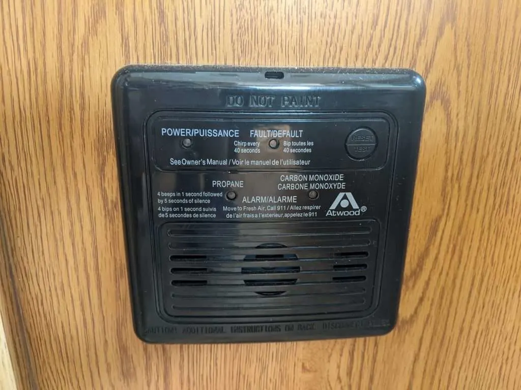 RV Carbon Monoxide and propane detector