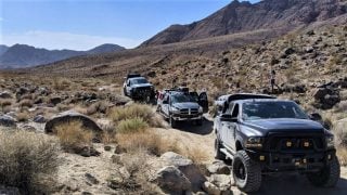 off road overland vehicles in desert