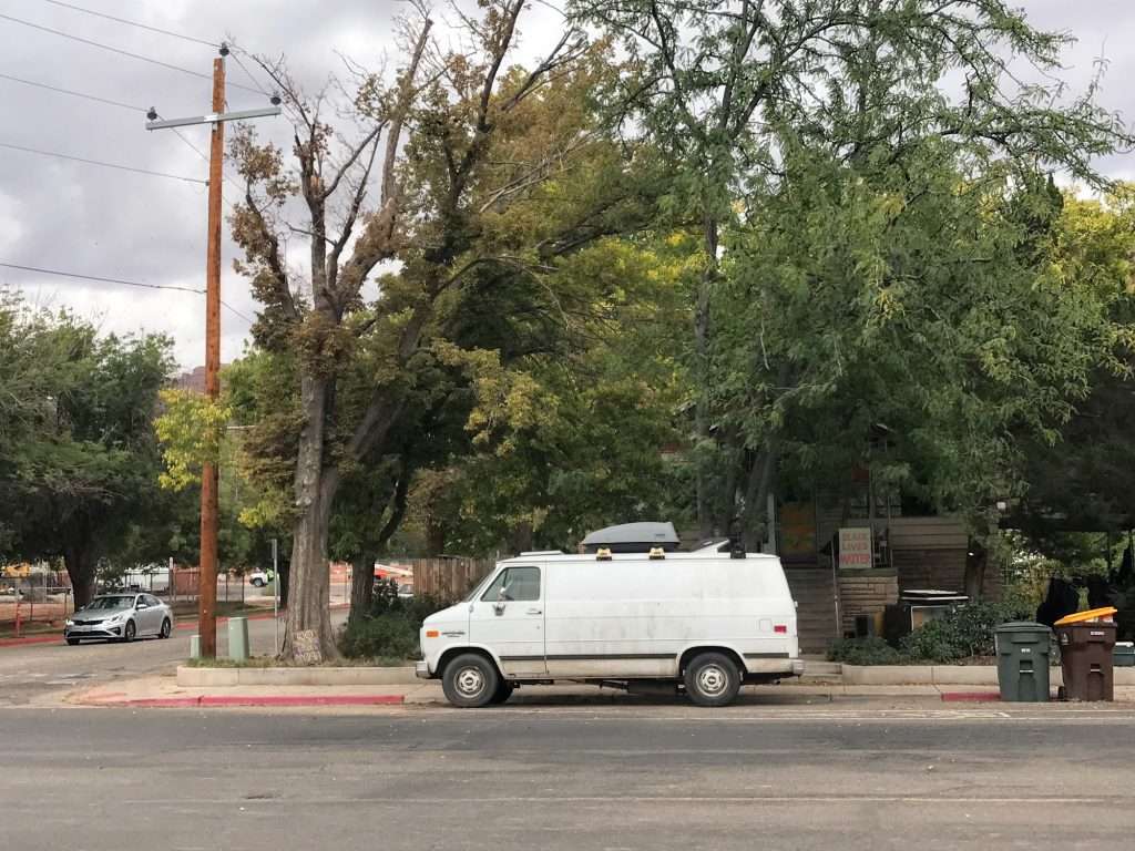 van parked along street
