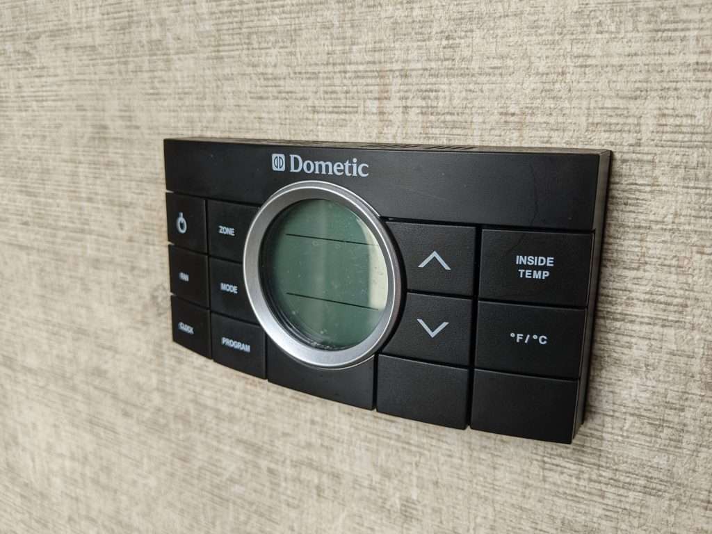 Dometic thermostat close up.