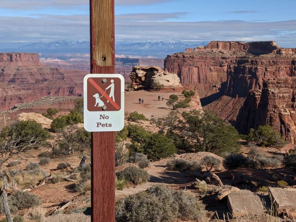 No pets sign in Arches National Park 