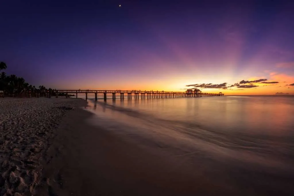 Naples, Florida pier at sunset