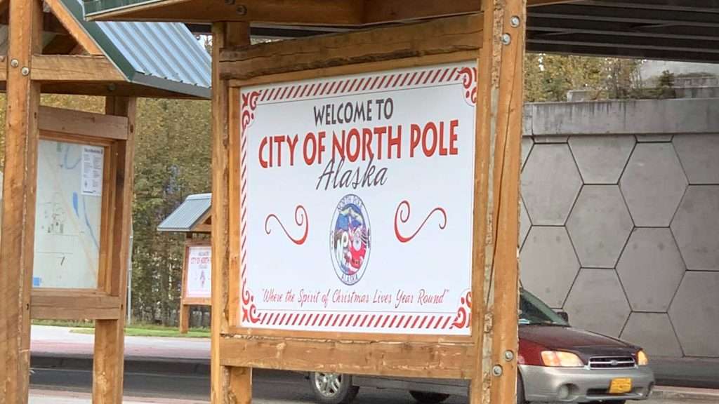 North Pole Alaska Welcome Sign