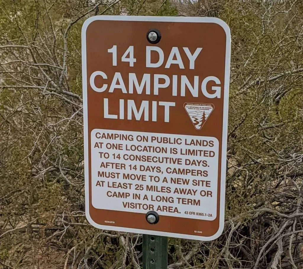 camping limit for public land boondocking rule