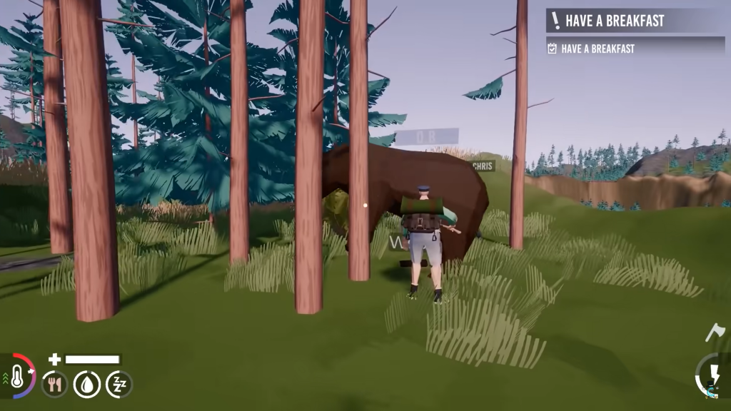 fighting a bear in camping simulator 