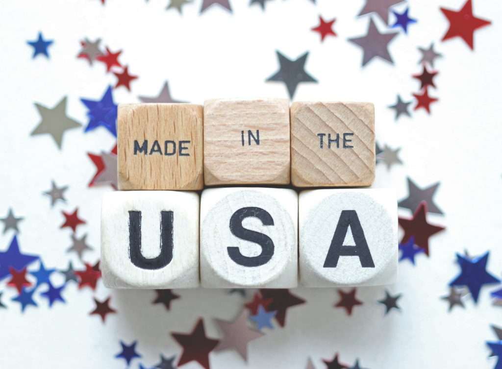 Made in the USA sign.