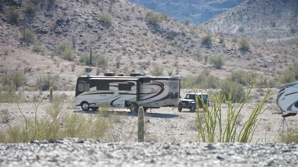 RV boondocking in Arizona desert