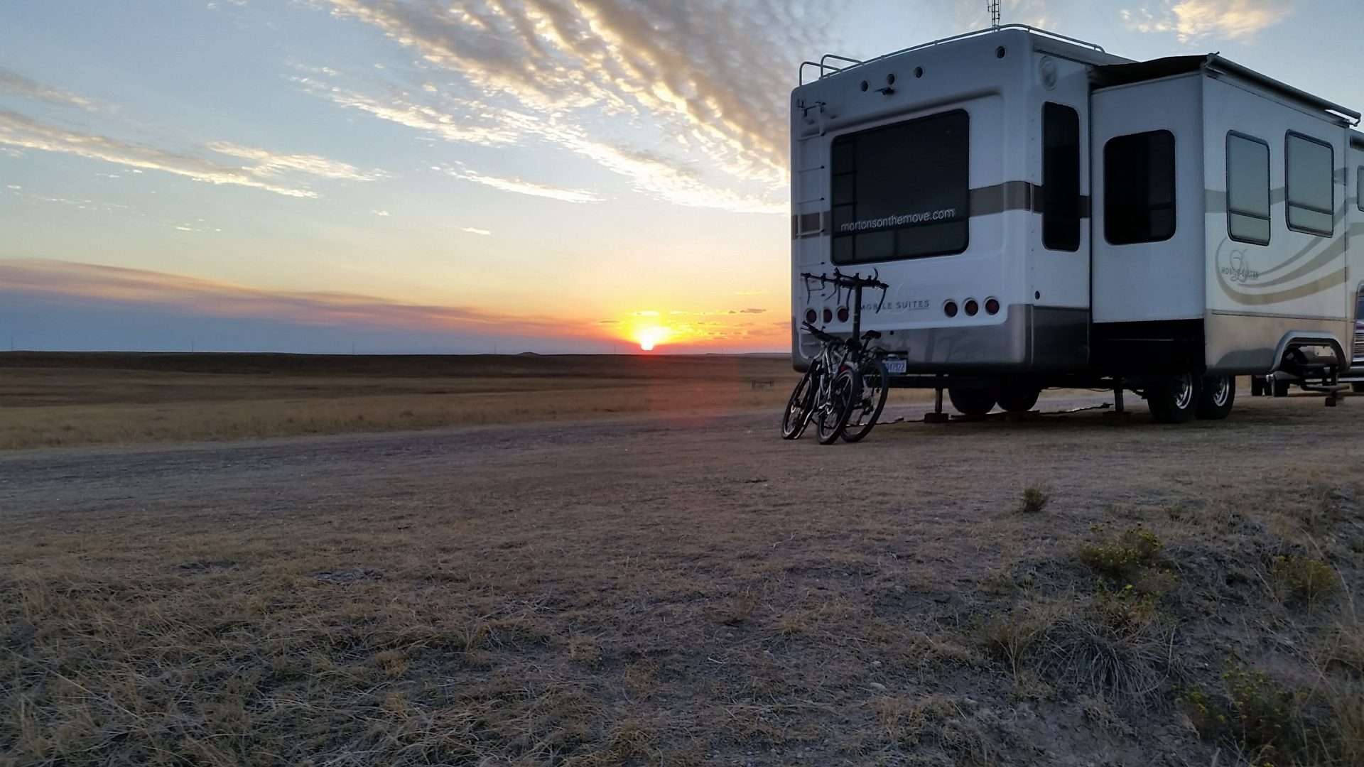 RV parked for boondocking.
