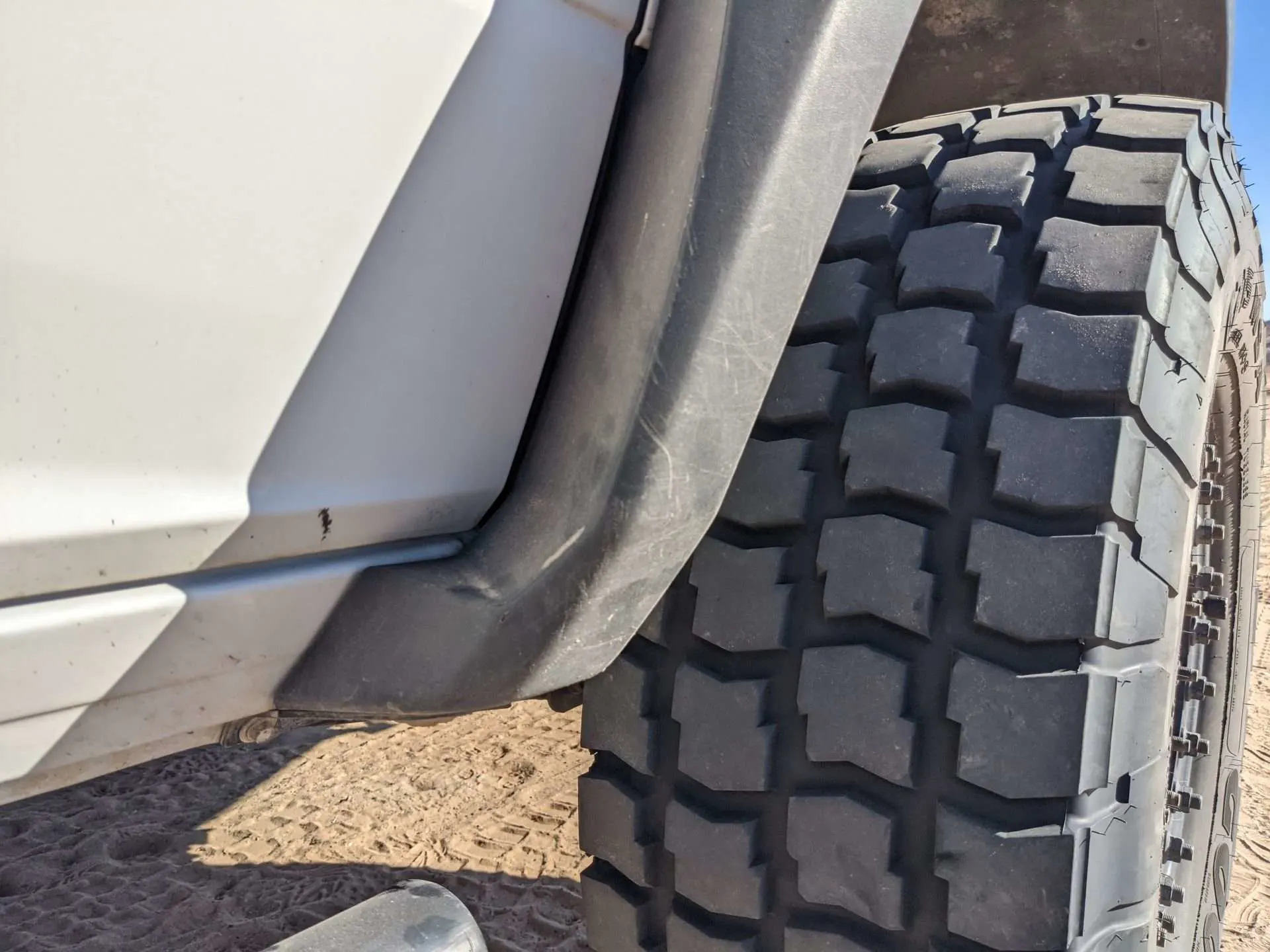 off-road tire on overland rig
