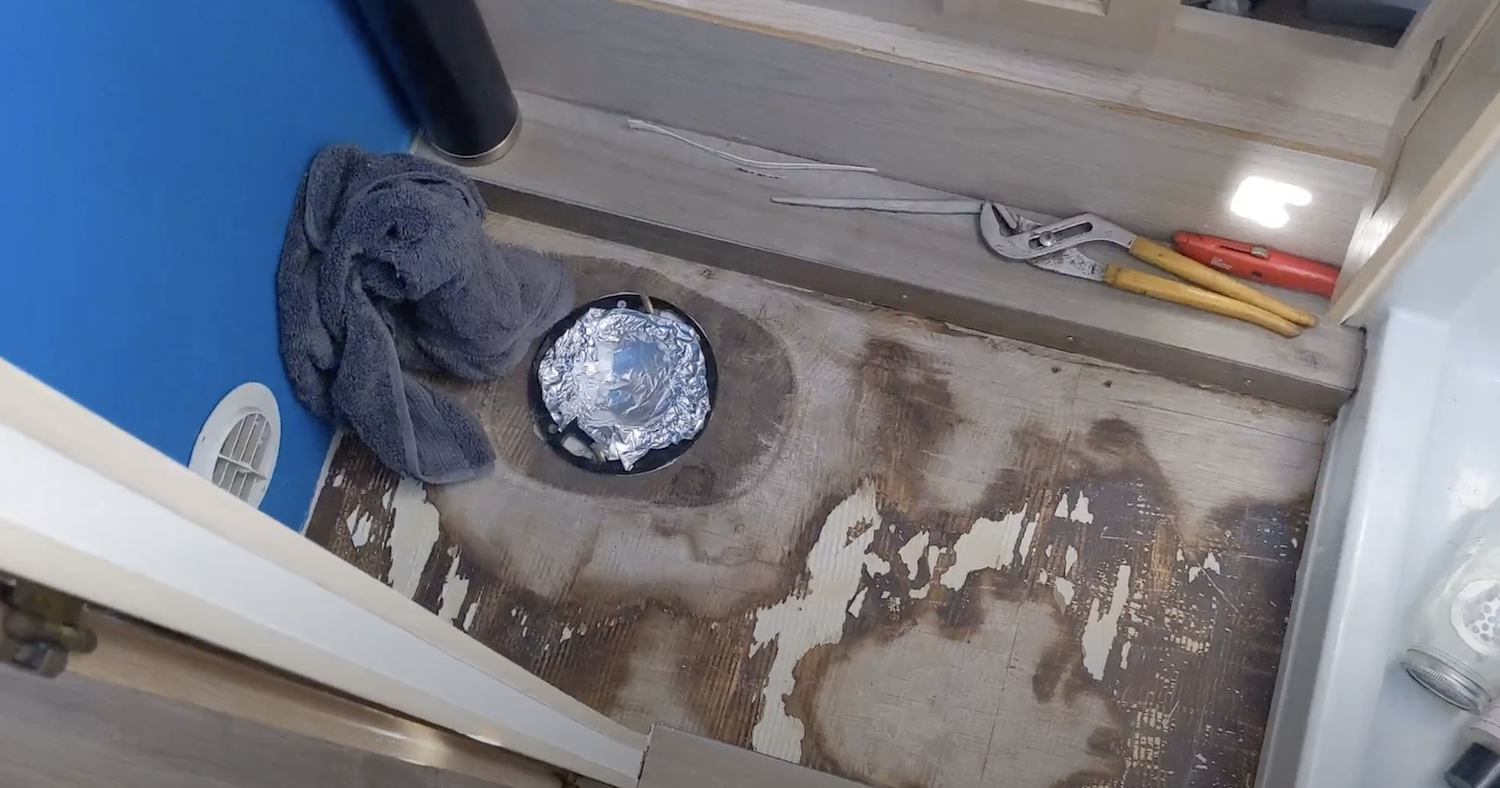 RV toilet draing hole cover