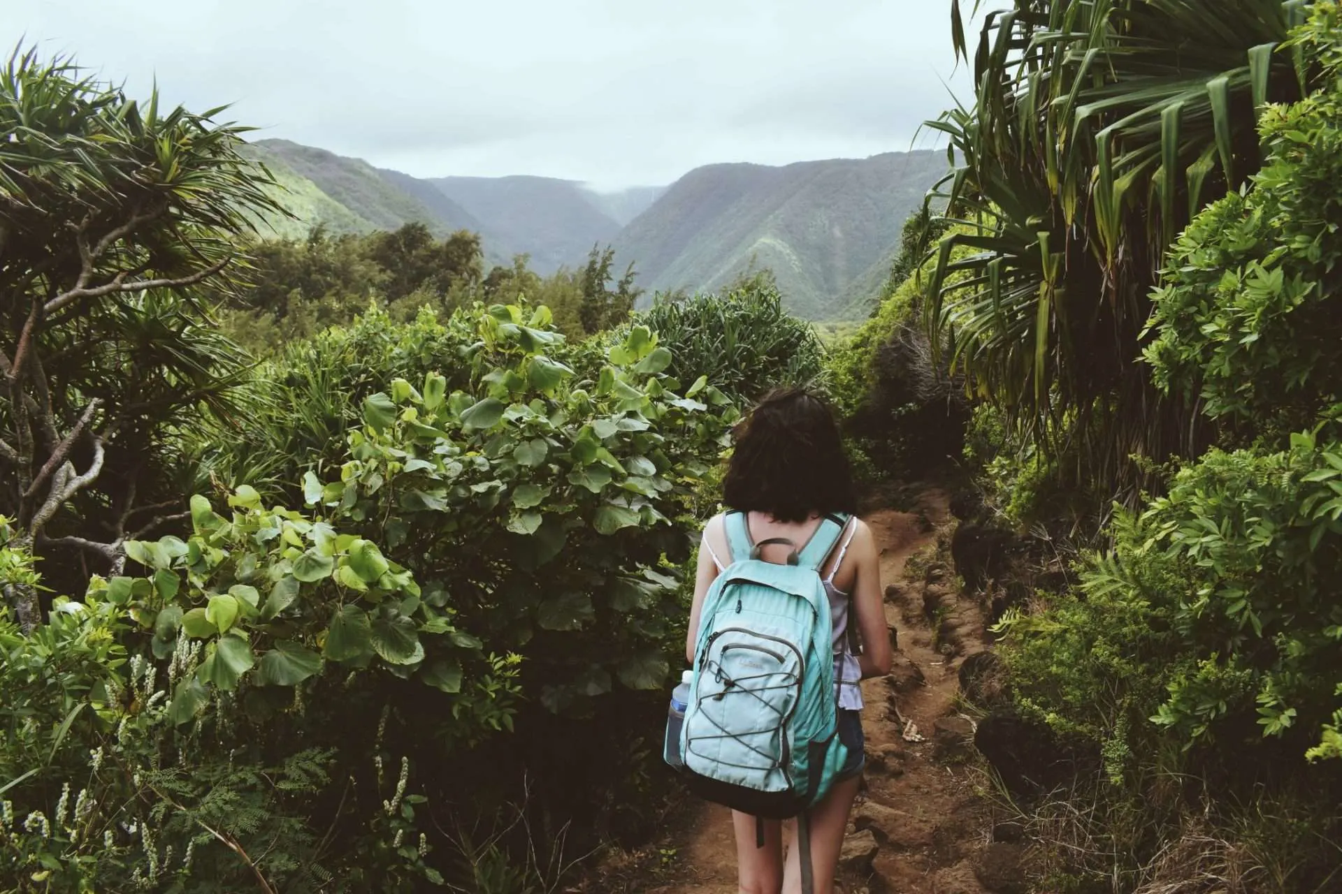 Woman hiking in Hawaii