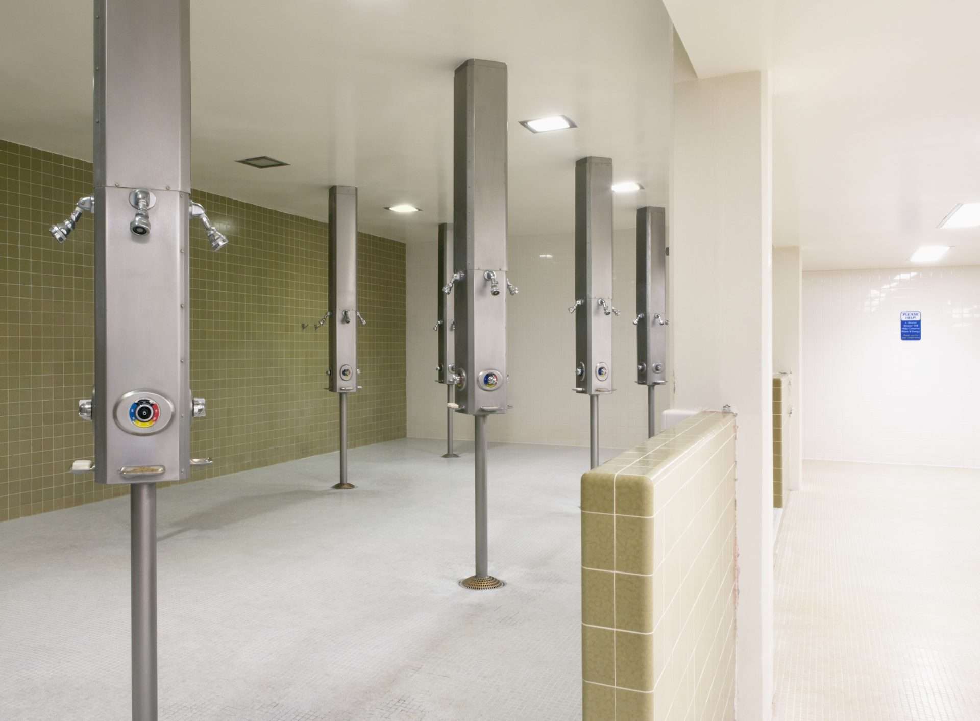 Showers in a gym