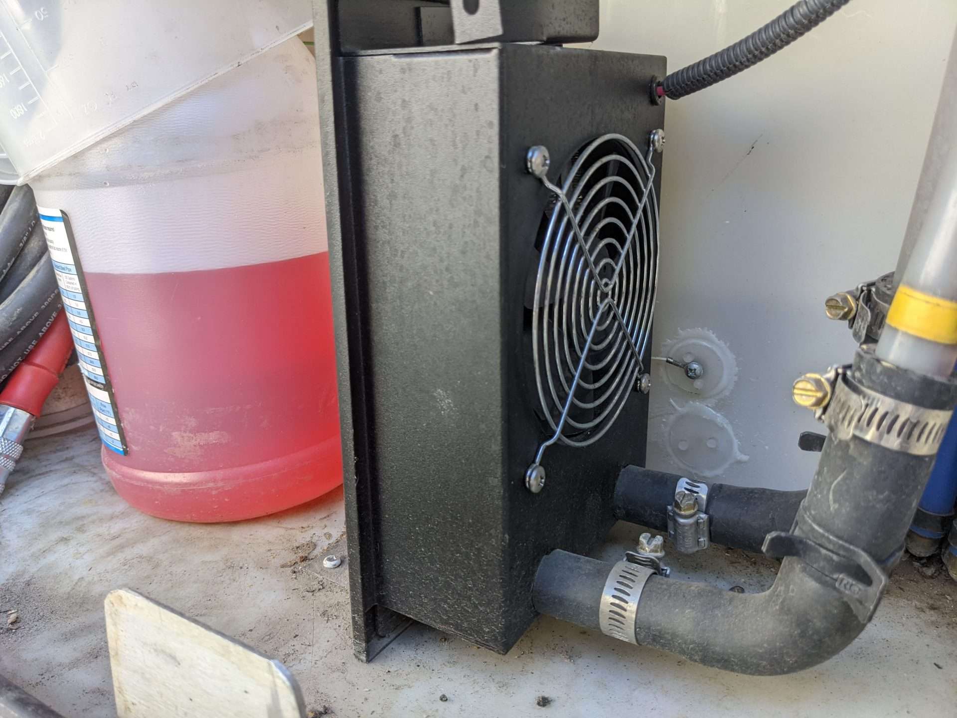 exposed air heat exchanger for aquahot