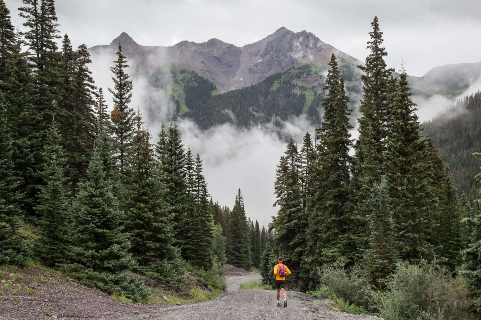 Man hiking in Ouray, Colorado