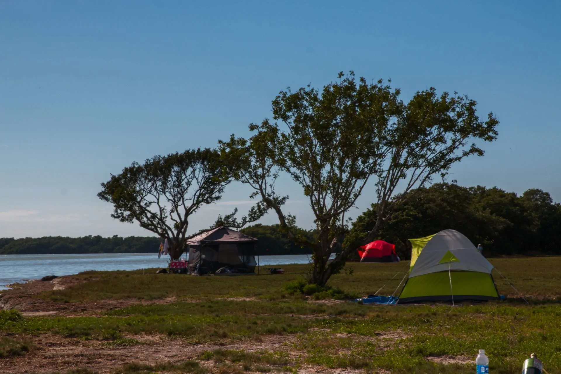 Tents set up for camping in Everglades National Park