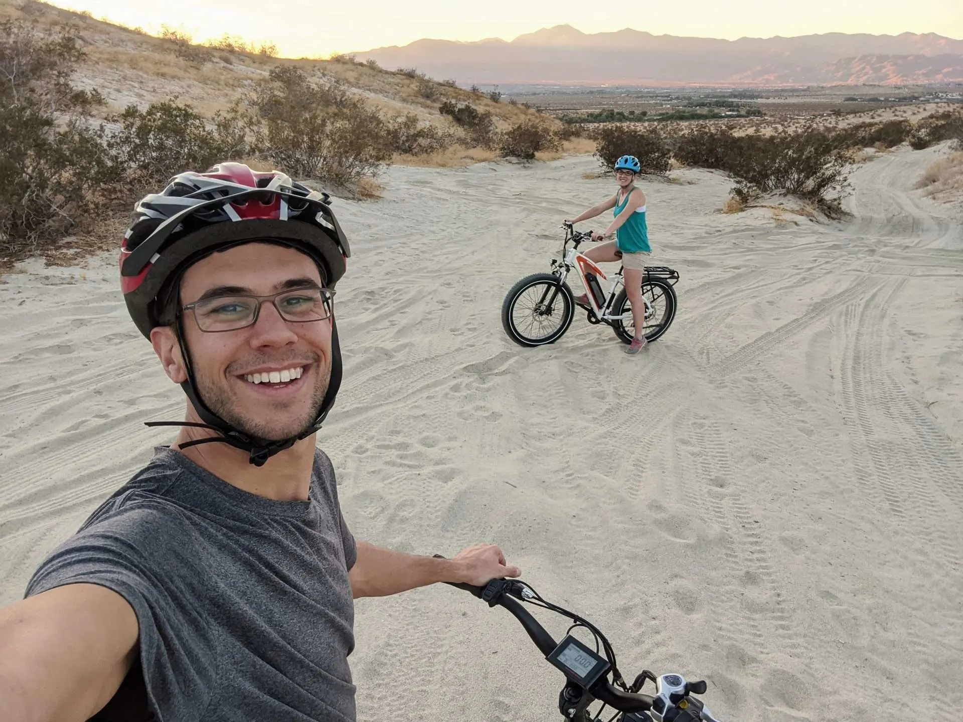 Mortons on the Move biking in the desert