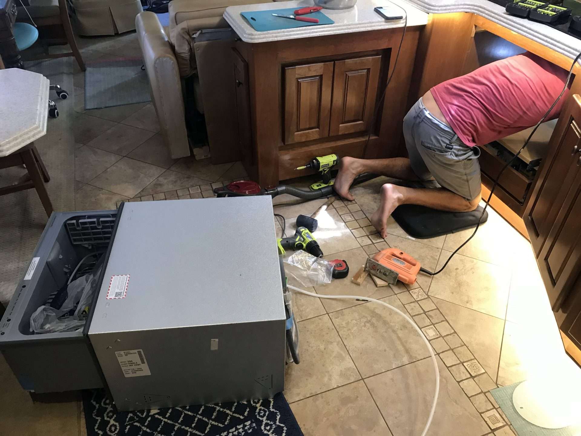 preparing a dishwasher vent 