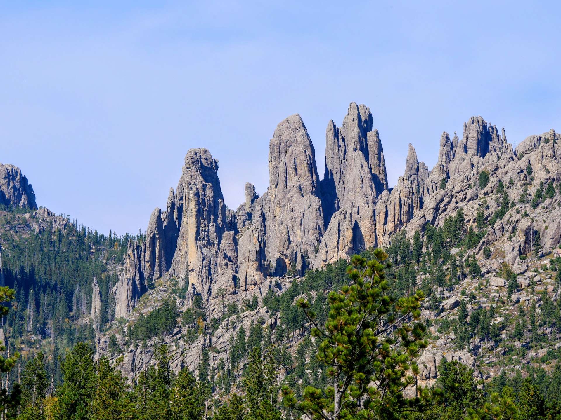 rock formations along the Needles Highway in Custer State Park