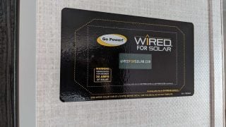 Wired for Solar sticker on RV