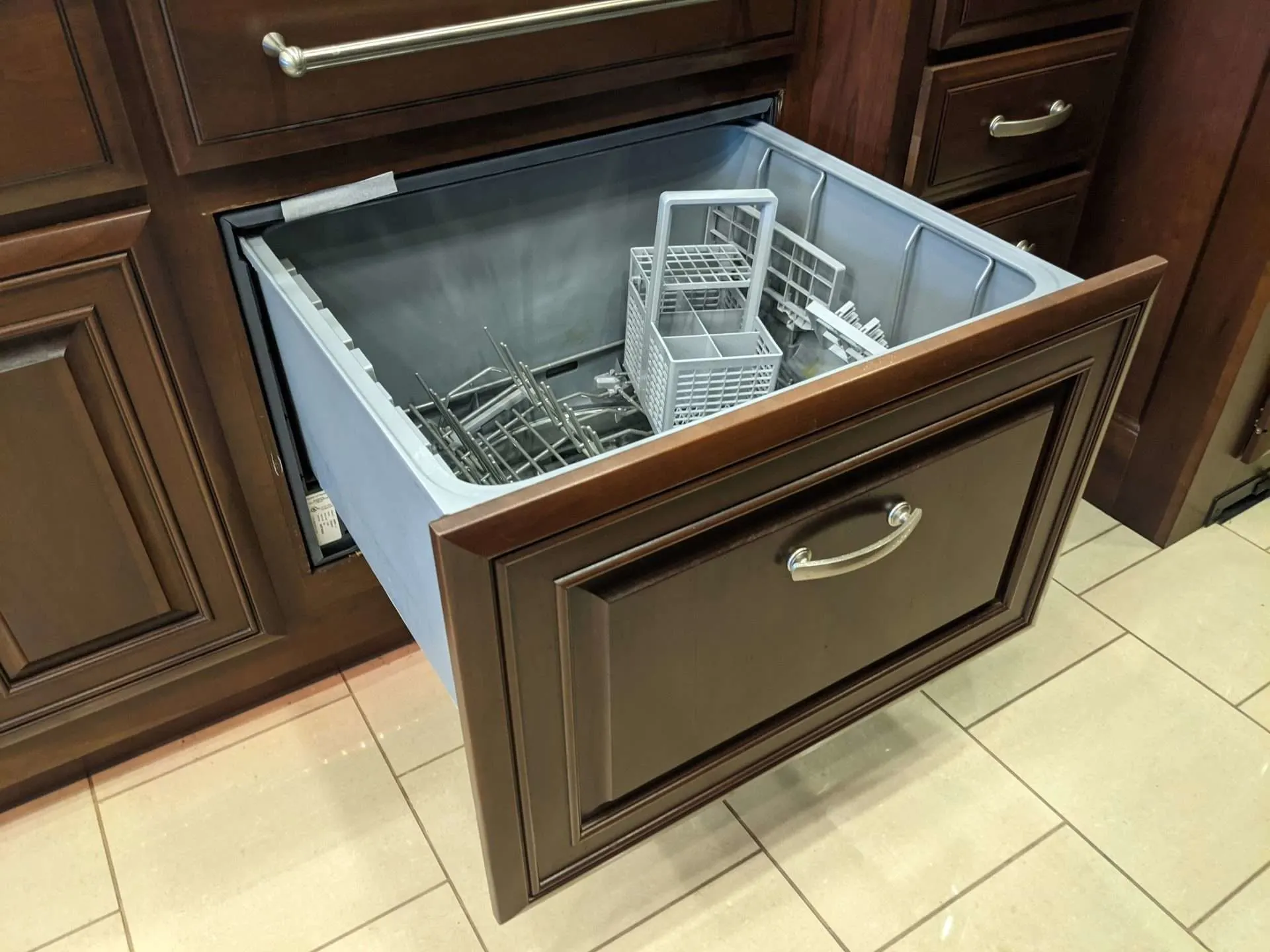 drawer dishwasher in a motorhome